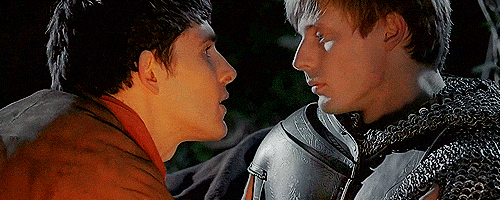 merthur looking into each others' eyes (they are like so in love)